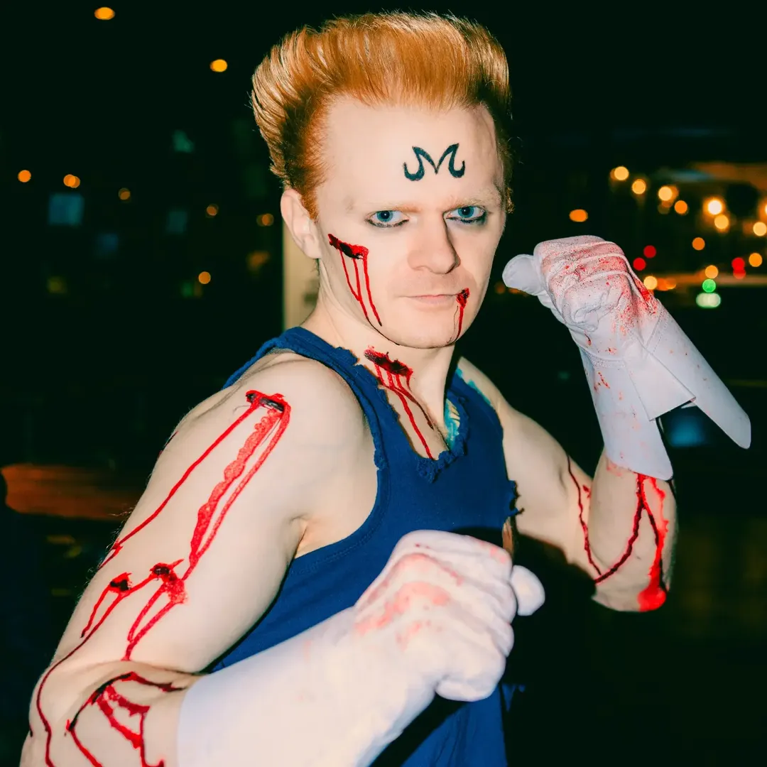 A Majin Vegeta cosplayer at the anime quiz