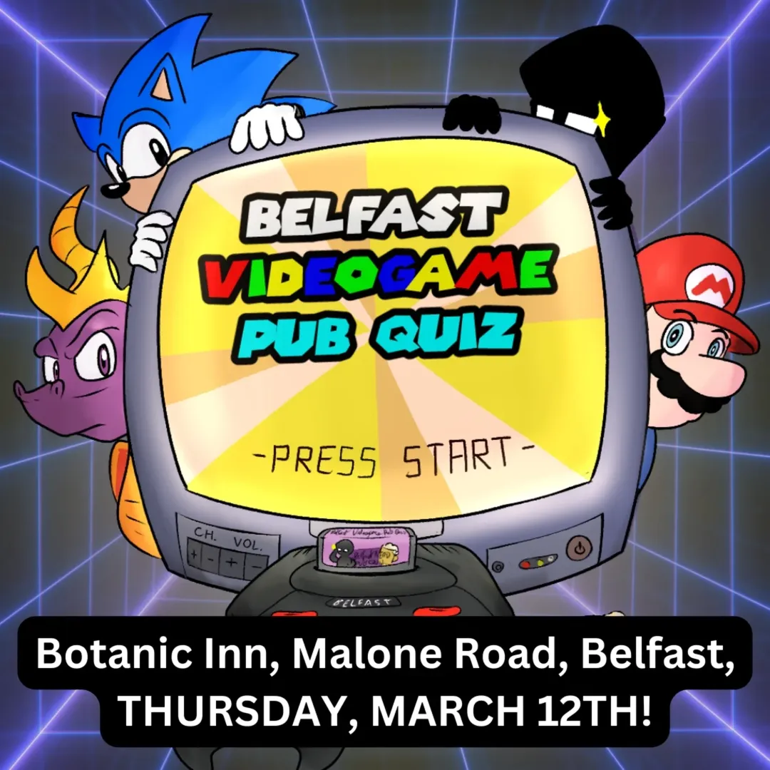 Video game quiz event poster