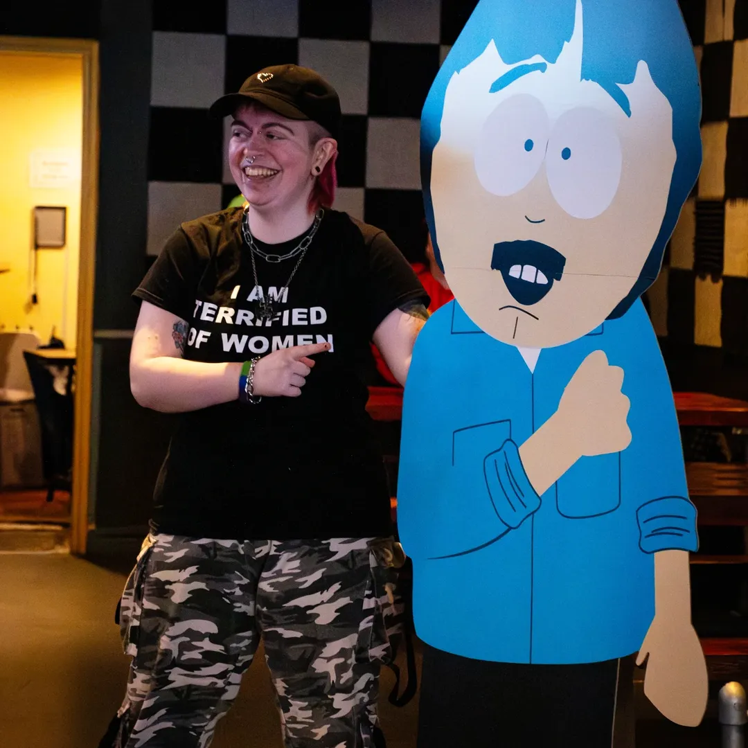 Attendee with a Randy Marsh cutout